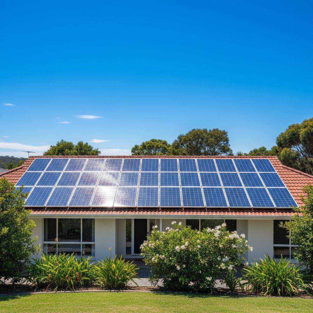 Sparkling-clean solar panels on a residential roof